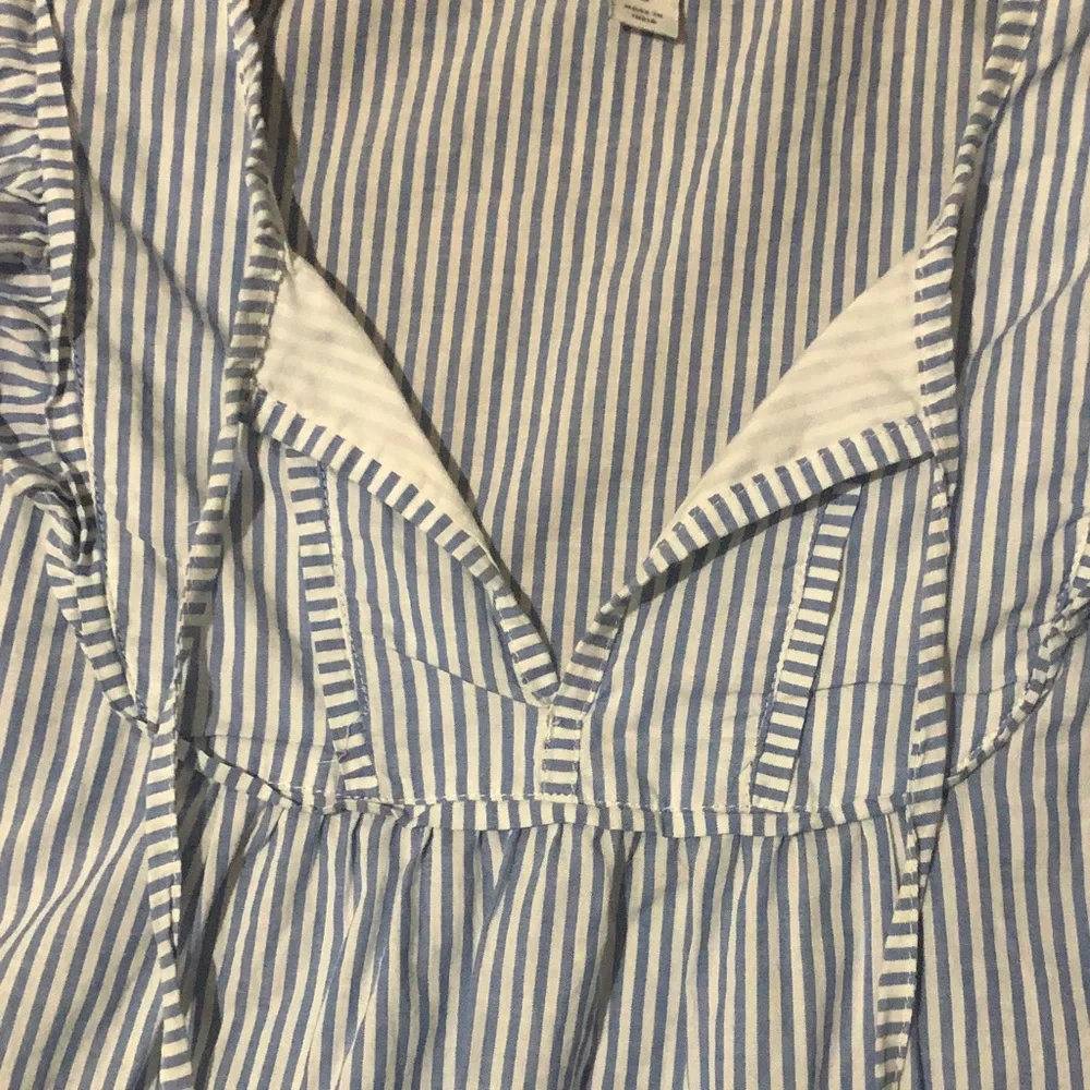 J. Crew Blue and White Striped Sleeveless Top